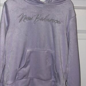 New Balance Lilac Pullover Hoodie with Embroidered Script